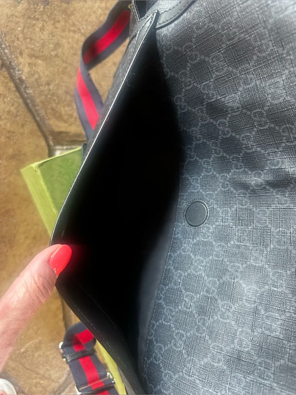 Gucci Diaper Bag with Red-Blue Web Strap